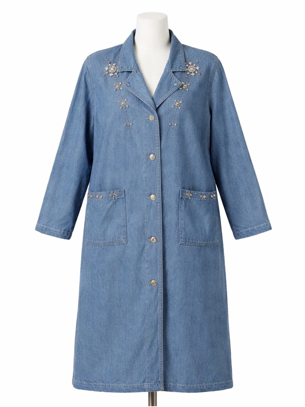 Vintage Pado 80s Oversized Denim Jacket Medium Lagenlook‎ Bedazzled Studded**